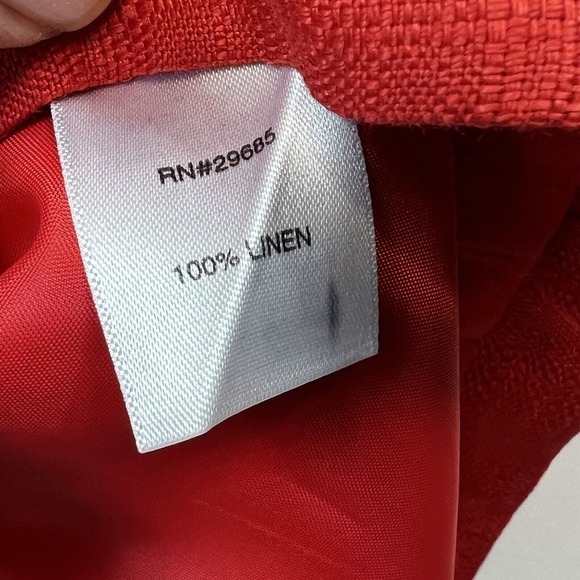 Pendleton Orange Red Woolen Mills Short Sleeve Linen Shift Dress Size 6 - Picture 11 of 12